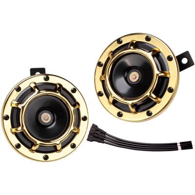 China Protective 12V Super Tone Horn High Tone and Low Tone Twin Horn Kit Loud Horn for Car Motorcycle Truck Basin Shaped for sale