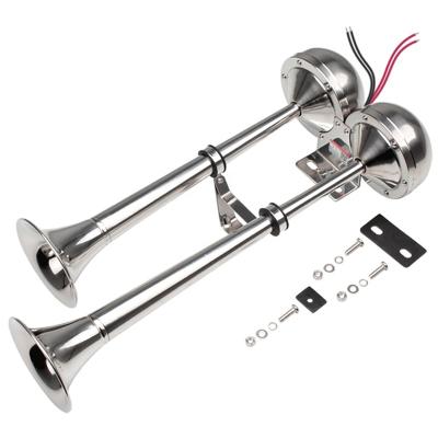 China Adjustable Boat horn Waterproof Stainless Steel Dual Trumpet,Electric Horn for 12v Boats Ship Sailboat Yacht Off-Road Vehicle Truck SUV RV for sale