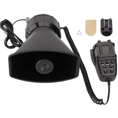 China Plastic Car Siren Horn 7 Tone Siren Vehicle Loudspeaker with Handheld Microphone Amplifier 12V 100W Emergency Sounds for sale