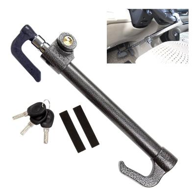 China Other Brake Pedal to Steering Wheel Lock, Anti-Theft Retractable Double Hook Car Clutch Pedal Lock with 3 Keys for sale