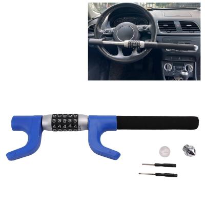 China Steel C- Steering Wheel Lock Anti Theft Car Device, Universal Lock Keyless Password Code,Heavy Duty Retractable Car Security Lock for sale