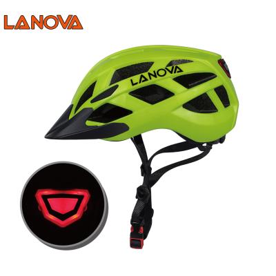 China EN1078 CPSC1203 Standard Adult Safety Helmet Bicycle Helmet With LED Lights Customized With USB LED Light And Sun Visor for sale