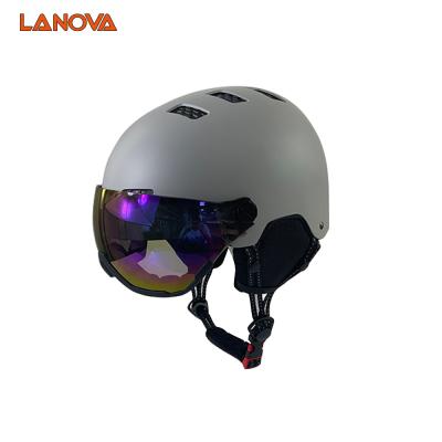 China Composites Capacetes de esqui New moddle Hot Sale Factory OEM Man Woman Youth Kid Ski Snow Snowboard Helmets with Goggle Visor Lens for sale