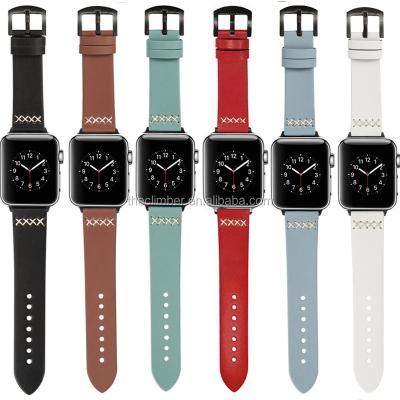 China Low MOQ For Samsung Watch 4 Strap Apple Watch Strap Series 4 Leather Strap 38/40mm 42/44mm Factory for sale