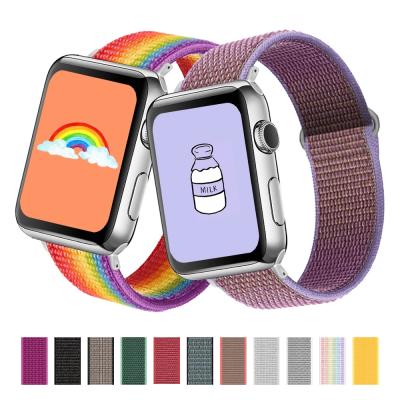 China Hot Selling Apple iwatch Low MOQ Wish National Flag Apple All-in-One 6/5/4/3/2/1 Series Loopback Nylon Strap Strap Watch Bands T500 for sale