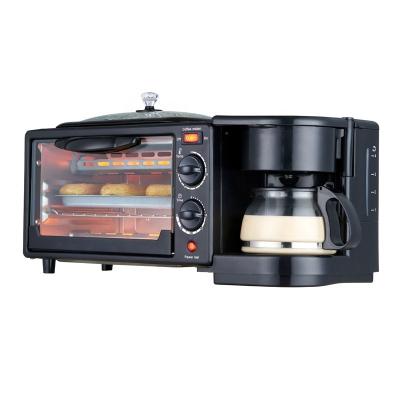 China Rv 3 in 1 mini electric multi-function stove maker coffee machine breakfast oven household bread pizza oven pan for sale