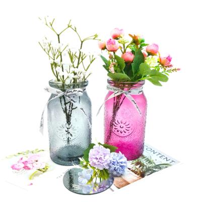 China Unique Design Hot Sale Modern Custom Colored Glass Flower Vase For Home Decor For Wedding Centerpiece for sale