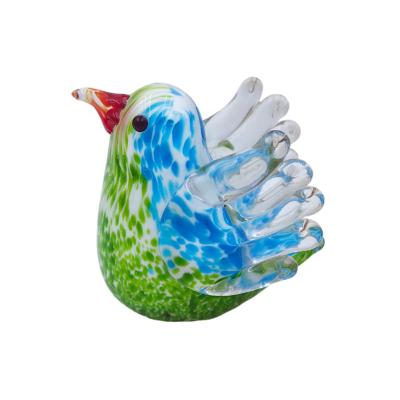 China China Unique Glass Animal Statue Murano Bird Ornament Glass Sculpture Art Glass Bird Ornament for Home Decoration for Garden Decoration for sale