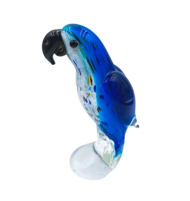 China New Arrival China Murano Handicrafts Parrot Glass Decoration Lampwork Luxury Blown Glass Animal Art Figurine For Home Decors for sale