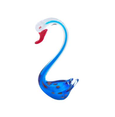 China China OEM/ODM Delicate Swan Glass Sculpture Handblown Murano Art Glass Animal Ornament Handicraft for Home Decoration for Wedding Gift for sale