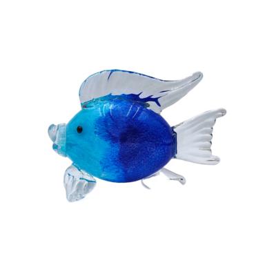 China Elegant Multi Colored Ocean Glass Crystal Glass Figurine Fish Art China Murano Decorative Glass Fish for Home Decor for sale