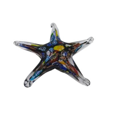 China Handmade Glass Starfish Figurine China Easter Art Ocean Animal Collectibles Murano Crystal Ornament For Table Home Decoration for sale