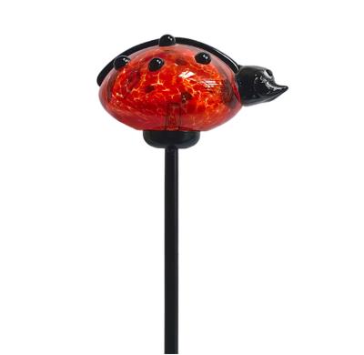 China Art Glass Design with Blown Glass Solar Light Unique Animal Solar Metal Garden Light Stakes with Murano Glass Goose for sale