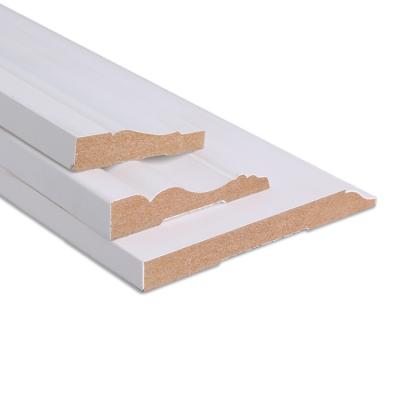 China Hot Selling Moisture Proof MDF Skirting Board COLONIAL With Gesso Primed MDF Molding for sale