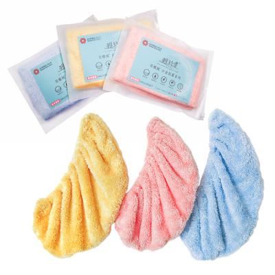 China Soft Touch Reusable Shower Caps Women Fashion Microfiber Solid Color Shower Cap for sale