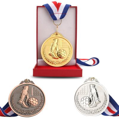 China Factory direct supply of custom made gold, silver and bronze medal winners football match sports metal memorabilia games organizer for sale