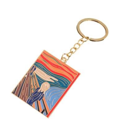 China Custom Made Zinc Alloy Souvenir Metal Free Design Cute Metal Logo Cartoon Key Chain Badge Key Ring for sale