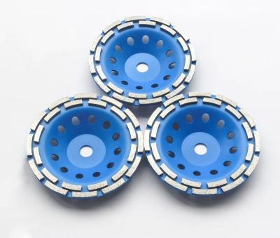 China Granite makers supply high quality180mm flat double row diamond grinding wheel cup type stone grinding for sale