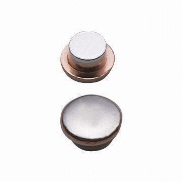 China flat head Trimetal Composite Rivet Electrical Switch Contacts of silver / copper for sale