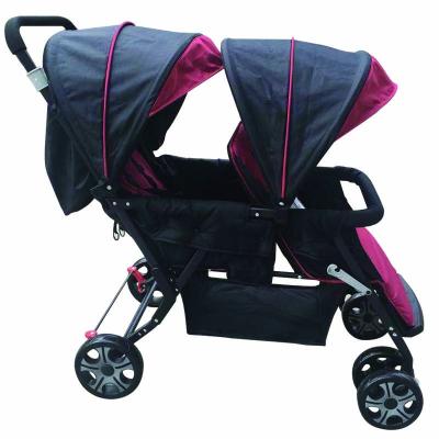 China Cheap Portable Lightweight Easy Folding Stroller Twin Double Windshield Footcover EN1888 Manufacture For Two Children for sale