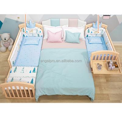 China European Crib Cheap Price Baby Cribs Style Good Quality Baby Crib Bed Swing Hutch Solid Wood Kids Growing Bed for sale