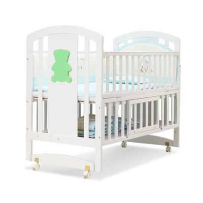 China Expandable Made in China Factory European Style White Baby Crib Bed Luxury 6 IN 1Solid Wooden Baby Cribs Bed for sale