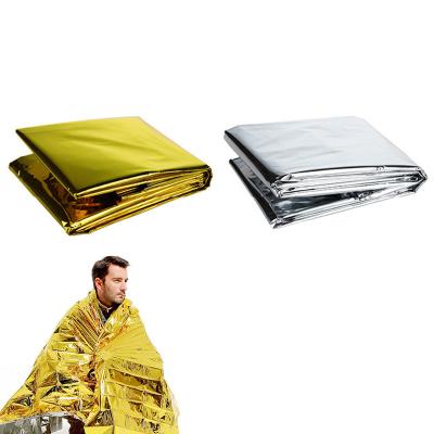 China PET + Silver Coating Outdoor Camping Hiking Survival Emergency Blanket Sleeping Bag Keep Warm for sale