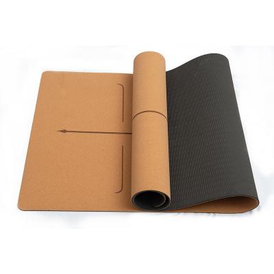 China 2022 Custom Logo Eco-Friendly Fitness Anti-skid Waterproof 3-5mm Cork Rubber Yoga Mat for sale