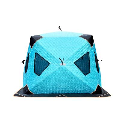 China Snow Field Nail Pop Up Custom Outdoor Sauna Tent Portable Square Hiking Winter Camping Insulated Ice Cube Fishing Tent for sale