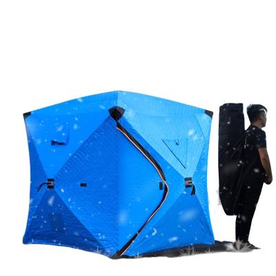 China Snow Field Nail Pop Up Custom Outdoor Sauna Tent Portable Square Hiking Winter Camping Insulated Ice Cube Fishing Tent for sale