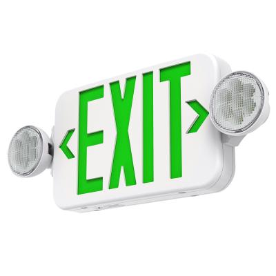 China Lighting Combo Emergency Solar Rechargeable Ceiling LED Exit Sign LED Light Green Emergency Light for sale