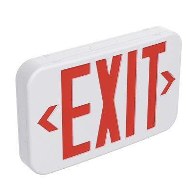 China Lighting US Standard 120/277 V LED Exit Sign Light Double Face LED White Emergency Exit Sign for sale