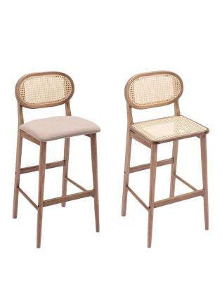 China Adjustable Minimalist Cane Furniture Rattan Dining Chair (Other) Natural Solid Wood For Cafe Restaurant Dining Chair Wood Home Furniture for sale