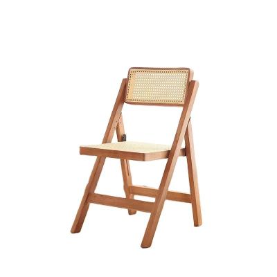 China Factory Direct Sales Adjustable Nordic Cafe Furniture Popular Solid Wood Rattan Armchair Design Cane (Other) Dining Chairs for sale