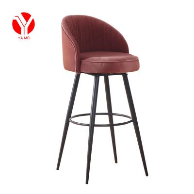 China Height Upholstered Modern Bar Stool Modern Luxury Umpire Chair Furniture Solid Wood Bar Chair With Leather for sale