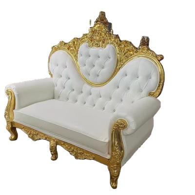 China Wholesale Modern Classic Luxury Solid Wood Frame Gold Wedding King Throne Chair for sale