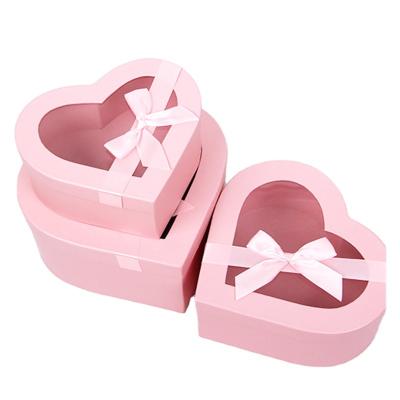 China Recyclable 3 Pcs Lot No Valentine's Day Black Paper Bomb Heart Shaped Logo Truffles Bouquet Bar Packaging Box For Flower Packing Box for sale