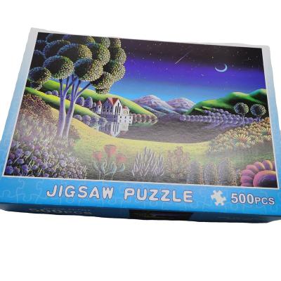 China Game Fun 500 Pieces Wholesale Die Cut Interlocking Pieces Custom Puzzle for sale