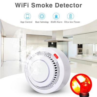 Китай Tuya Life APP Control Wifi Wireless Remote Control Smart Smoke Detector High Sensitivity Smoke Sensor продается