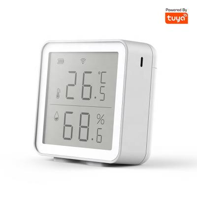 China ABS/PC WiFi Tuya APP Temperature Meter Wireless Temperature and Humidity Control LCD Screen Digital Humidity Sensor for sale