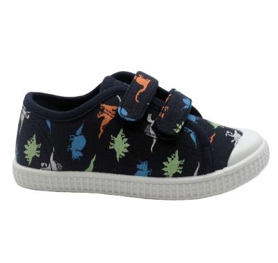 China Gray Jeans flat printing kids canvas shoes for boys school walking shoes injection canvas shoes for boys for sale