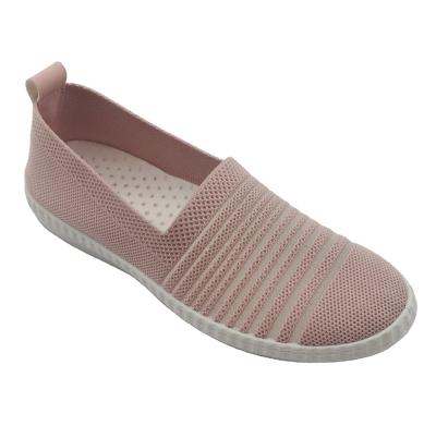 China Spring Flat Summer Breathable Shoes Fly Weaving With PVC Outsole Womens Walking Shoes for sale