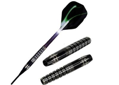 China 17.0g Black Titanumium Coated Tungsten Soft Tip Darts With Nylon Shafts / Flights for sale