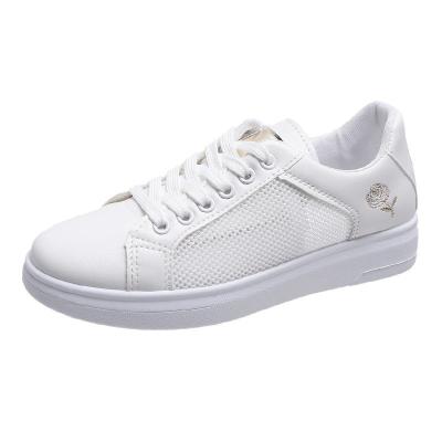 China Breathable Fashion Trend Women Casual Sneakers Platform White PU Shoes Ladies Board Shoes for sale