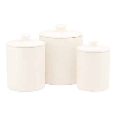 China Wholesale ebay simple modern warm white custom logo cheap handmade embossed blank canister sublimation blanks ceramic jar for sale