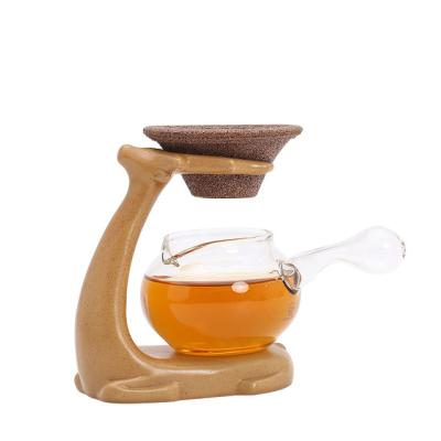 China New Design 2021 Deer Design Sustainable Wooden Rack Set No Filter Required Tea Coffee Dripper for sale