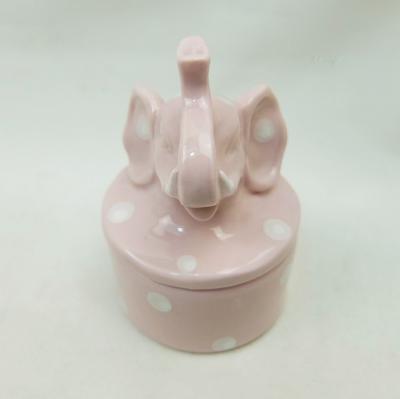 China Elephant Style Eco - Friendly Distinctive Colorful Ceramic Key Lid Jewelry Safe Box for sale