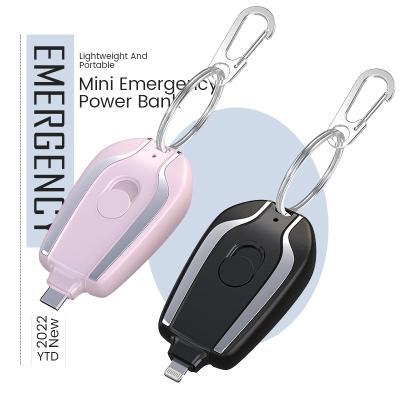 China Outdoor Emergency Bank Available Small Mini Emergency Phone Charger Keychain Support Fast Stock Charging Battery Power for sale