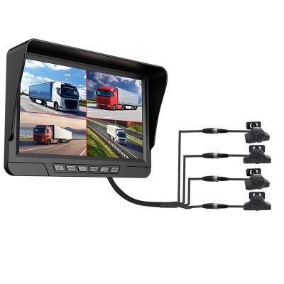 China Support 7 Inch 4CH AHD Video Recorder Car Monitor Vehicle Truck Night Vision Rear View Camera SD Card Recording Reversing Image for sale