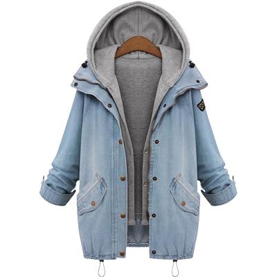 China 2019 Breathable Cheap Women Winter Zipper Factory Long Sleeve Hoodie Denim Jacket for sale